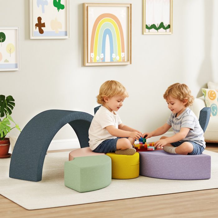 Motricité Globale Arkyomi Kit Parcours De Motricité Bébé – 6 Modules Équilibre Souples – Intérieur/Extérieur – Jeu Éducatif Dès 2 Ans – Antidérapant Et Empilable