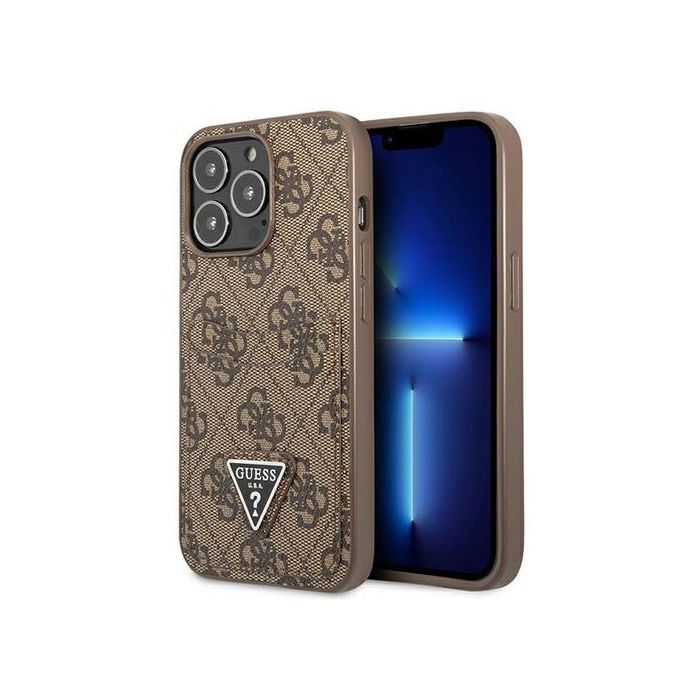 Coque Rigide Guess Guhcp13Lp4Tpw Pour Iphone 13 Pro / 13 6.1 4G Avec Logo Triangulaire Et Emplacement Pour Cartes