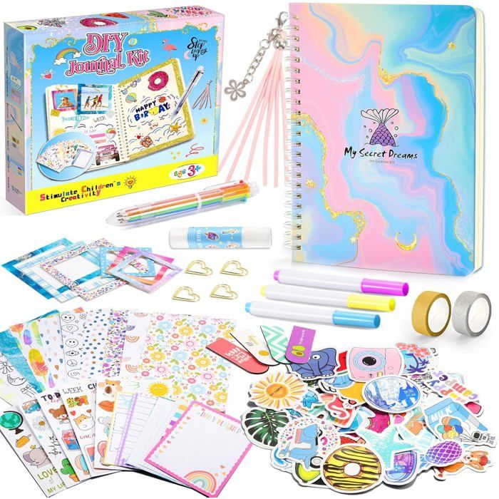 Kit Scrapbooking & Carnet Secret Pour Filles - Activités Manuelles 6-13 Ans - Cadeau Créatif Kit Scrapbooking & Carnet Secret Pour Filles - Activités Manuelles 6-13 Ans - Cadeau Créatif
