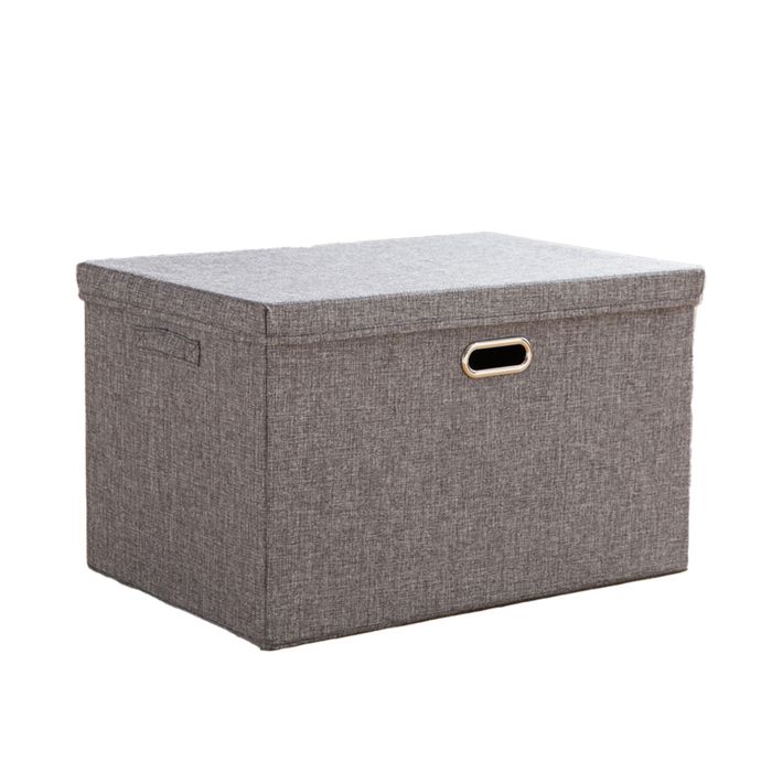 Bac De Rangement En Tissu De Lin Avec Couvercle Pliable Boîte De ...