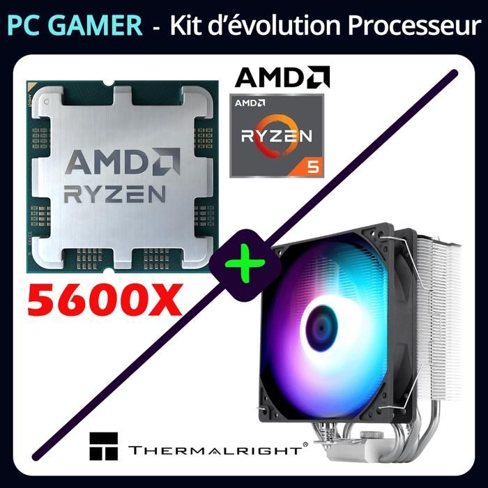Processeur AMD Ryzen 5 + Thermalright X120R SE ARGB Socket AM4 Upgrade Processeur pour PC Gamer