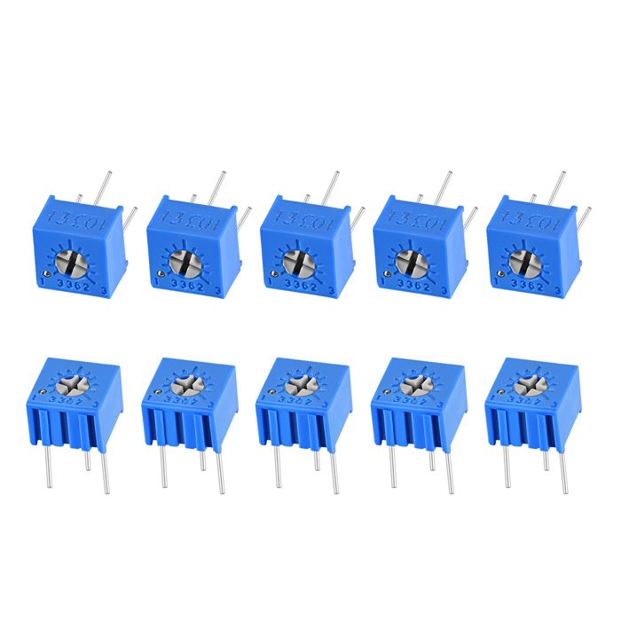 Produktbild von 10x 3362 Trimmerpotentiometer 10K Ohm – Oben Einstellbar, Linear, DIP-Gehäuse – Für Feineinstellungen In Schaltungen