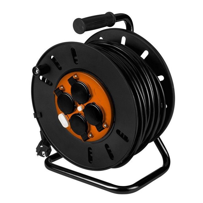 Rallonge enrouleur jardin - NEO - 40 m - 3x1.5 mm² - Extérieur - Résistant aux intempéries - Sécurité renforcée