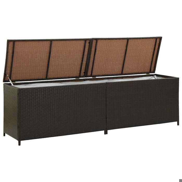 Boîte de rangement de jardin Moderne - NGM - Coffre dextérieur - Charge 100kg - résine tressée 200x50x60cm marron B311