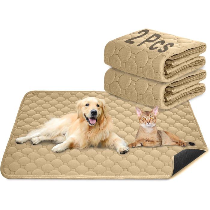 Lot de 2 tapis dentraînement pour chien et chat Extra puissant Imperméable et antidérapant (marron 70 x 100 cm)