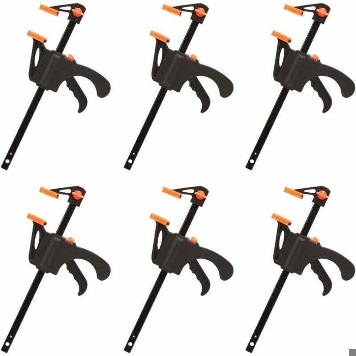 Déstockage Lot de 6 Serre-joints en Forme de F Serre Joint avec Serrage Rapide et Facile Outils à Main pour Menuiserie Porte en
