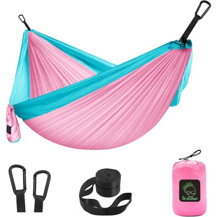 Petit Hamac De Camping Portable Pour Enfants Filles Garçons Sac À Dos Ultraléger Mini Hamacs Avec Sangles Rose Et Bleu[CA42]