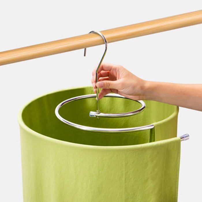 Étendoir à linge en spirale support à linge amovible en acier inoxydable.