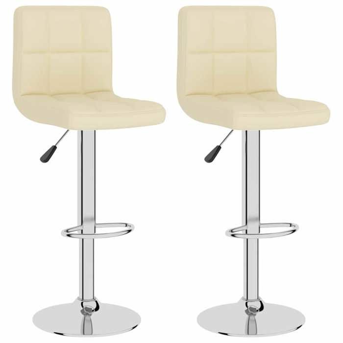 Crème Tabourets de bar lot de 2 crème tissu - Fauteuil/Chaise LV5218