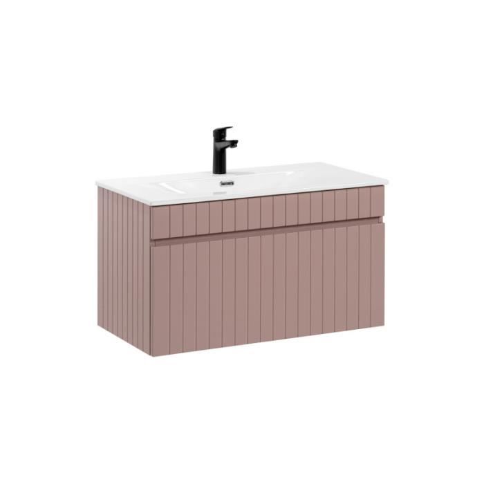meubles sous-vasque - ensemble meuble sous vasque à encastrer - 80 cm - emblematic rose
