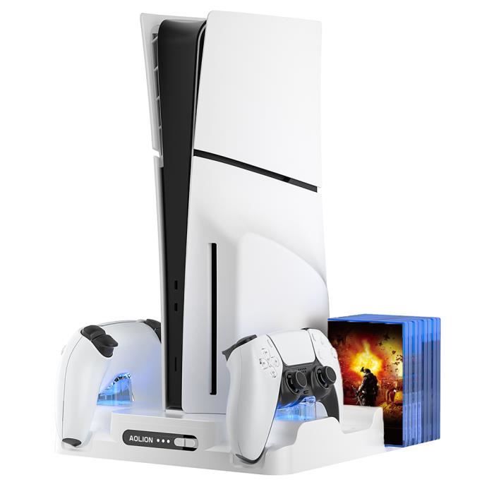 Station De Refroidissement KIWIHOME Pour PS5 - Support Vertical Avec Ventilateurs RGB 3 Vitesses, Alimentation USB, Plastique
