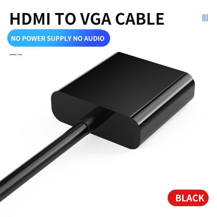 Mini convertisseur de câble HDMI vers VGA 1080P avec port d