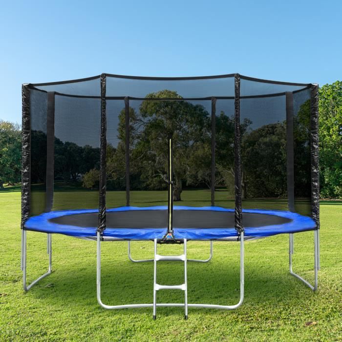 Trampoline avec filet de protection et échelle 244 cm jouet enfant sport à  domicile en plein air en sécurité soilde anti-corrosion