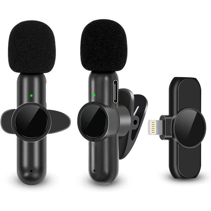 Micro Cravate Sans Fil Pour IPhone Android | Micro Lavalier Pour Streaming YouTube Vlog Enregistrement