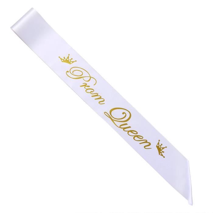Prom King+Prom Queen doré Amosfun Lot de 2 écharpes décoratives pour fête de Fin d'année Tissu 