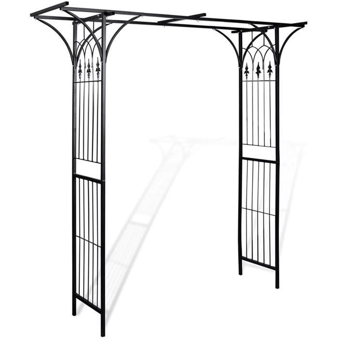 Arche de Jardin pour Roses et Plantes Grimpantes 200 x 52 x 204 cm Noir A414