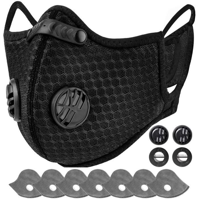 Protection Anti Pollution & Poussière Avec CINQ Filtres Noir Lavable 