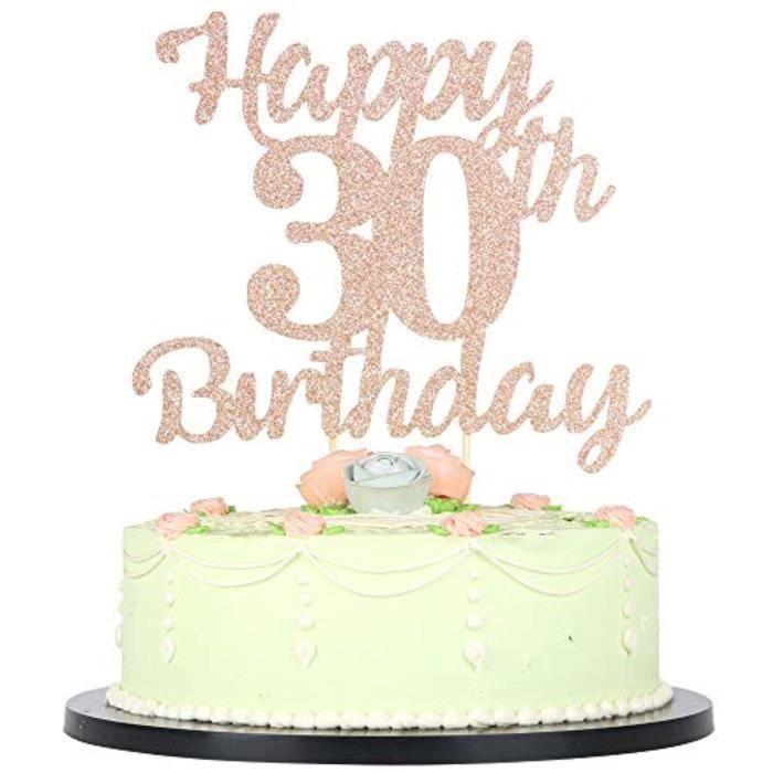 Support A Decorer O6rfs 300e Anniversaire De Gateau Pour Joyeux Anniversaire 30 Gateau En Or Rose Topperhappy Gateau D Anniversaire Cdiscount Maison