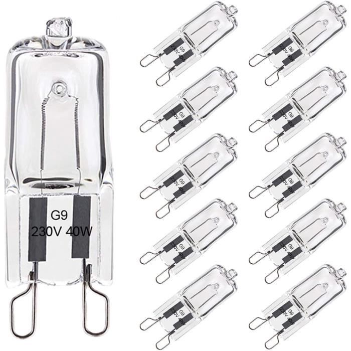 Ampoule G9 40W Pour Four Tolérance de 300°C, Ampoule Halogène G9 Dimmable Blanc Chaud, G9