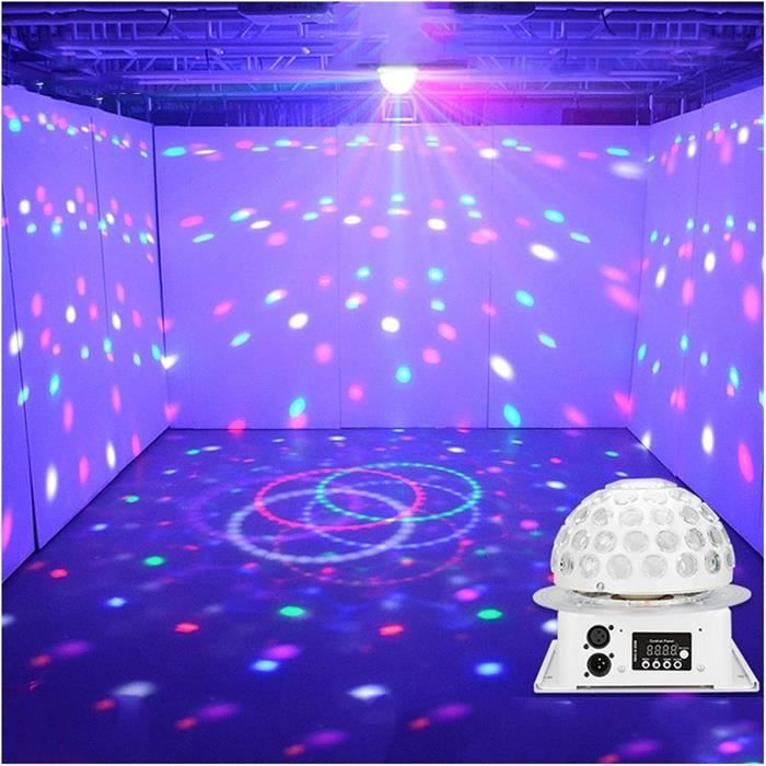 Boule Disco 360° Avec Télécommande - 7 Couleurs - Contrôle Vocal Ou Manuel - USB - Pour Fêtes