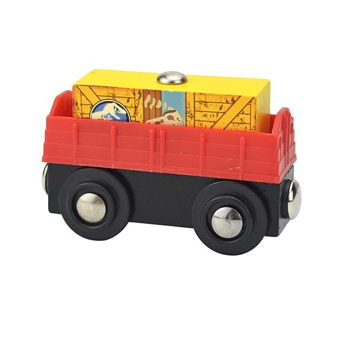 Train Électrique En Bois Jouet - Locomotive Magnétique à Grande Vitesse Avec Voiture - Cadeau Enfant