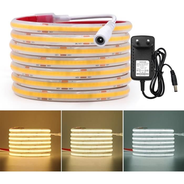 Ruban LED COB XUNATA Avec Détecteur De Mouvement – 5V, 320 LEDs/m, étanche IP68, 2 Mètres – Pour Armoires, Escaliers, DIY