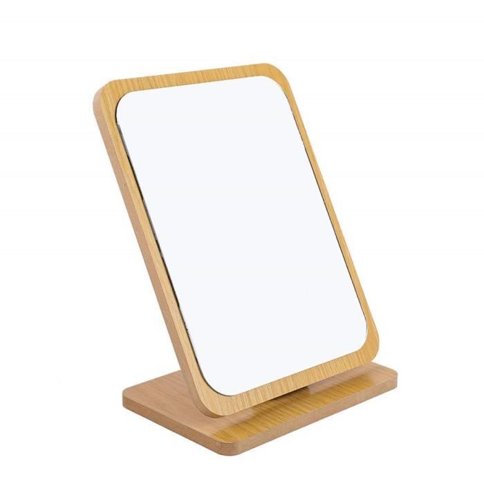Miroir de table pliant en bois avec support Miroir de table réglable