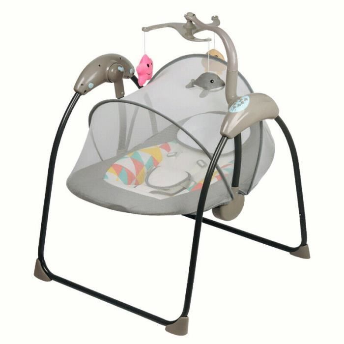 Transat Bebe Electrique Balancelle Bebe Electrique Compacte 5 Vitesses 5 Points Harnais Avec 3 Jouets Moustiquaire Cdiscount Puericulture Eveil Bebe