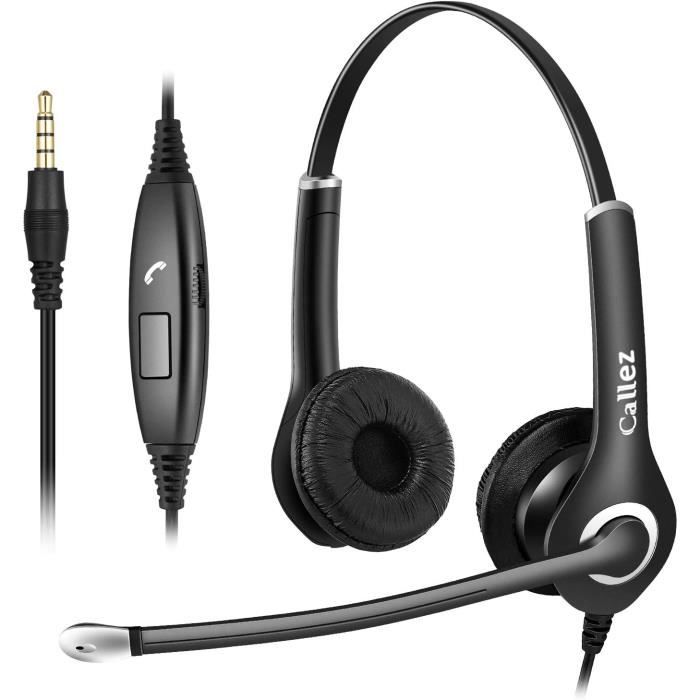 HURRISE Casque Téléphone Filaire Anti-Bruit Professionnel