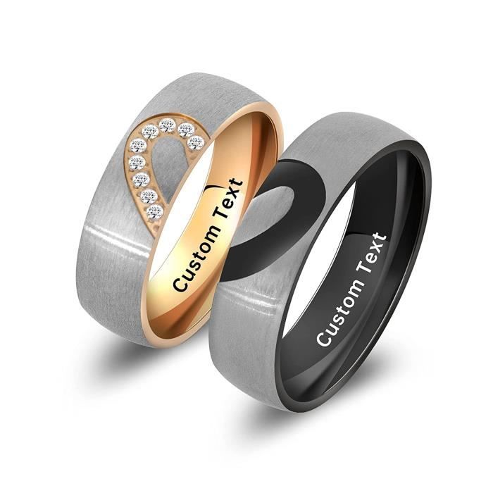 Bague pour elle et lui avec c ur assorti pour couples ensemble de bagues d amour pour femmes promesse pour hommes femmes et ho 270 Achat Vente bracelet gourmette BRACELET
