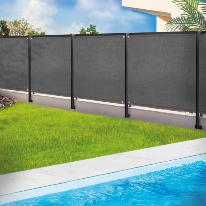 Filet brise vue gris anthracite 1m50 de haut x 50 m, brise vue pvc