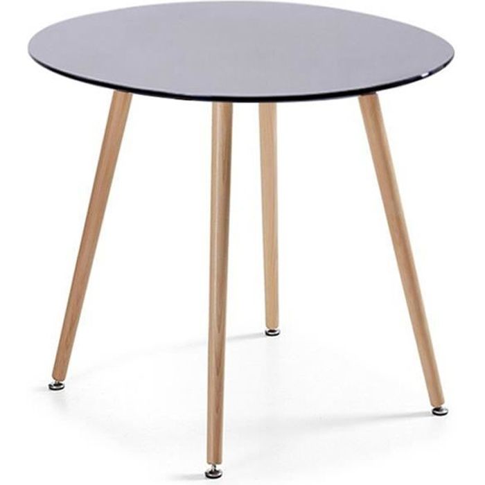 Table à manger ronde scandinave noire 100cm - Alta - DESIGNETSAMAISON