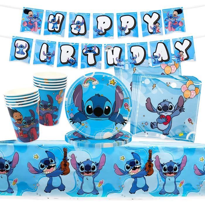Fournitures de fête à thème Disney Stitch pour enfants, bannière  personnalisée gratuite avec nom et années