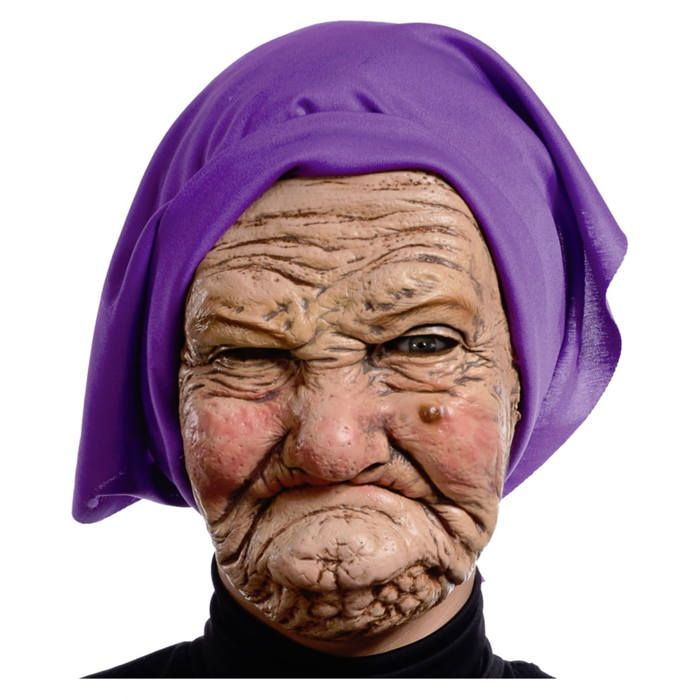 Vieille Femme Foulard Masque Femme Halloween Accessoire D