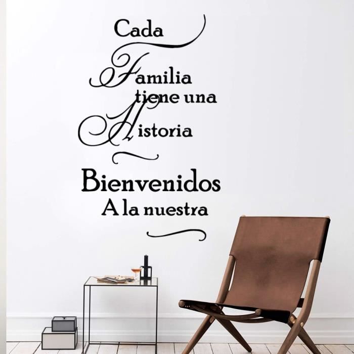 Autocollant Mural En Vinyle Avec Grandes Citations Espagnoles Papier Peint Autocollant Pour Salle De Bureau H165 Size L Xuni1443 Cdiscount Bricolage