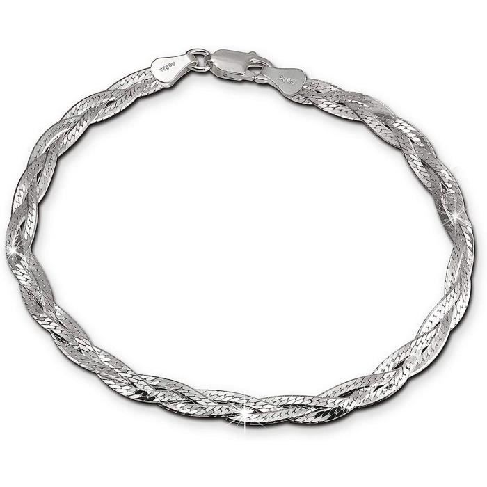 Bracelet Large Tressé En Argent Pour Femme - Neuf Avec étiquettes, Fabriqué En France