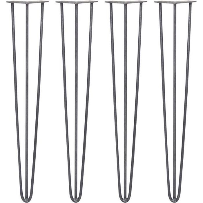 SKÅLSTA pied de table, épingle à cheveux noir-gris