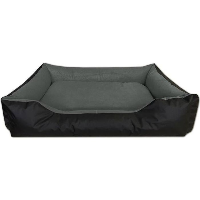 BedDog LUPI lit pour chien Panier corbeille coussin de chien [XXL env. 120x85cm THE-ROCK (noir/gris)]