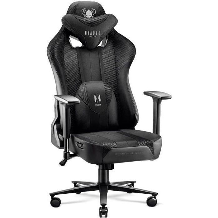 Diablo X Player 2.0 Chaise Gaming Fauteuil de Gamer de Bureau Accoudoirs 3D Tissu Skaï Oreiller Cousin Lombaire - vue 2