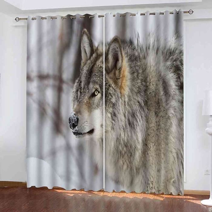 Rideaux Occultants Thermiques – Motif Aquarelle Savane Africaine | 2 Panneaux 91,5x214 Cm | Isolation Lumière & Bruit | Polyester
