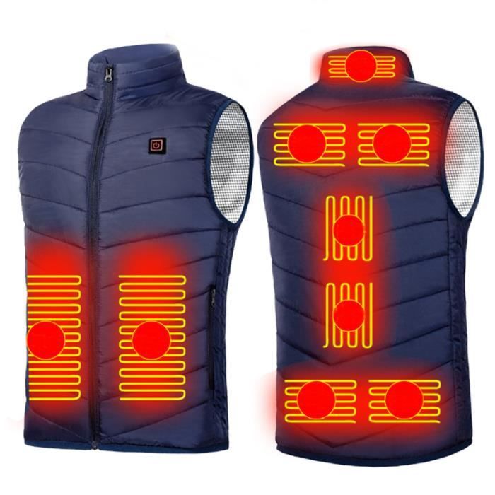 Veste Chauffante électrique 19 Zones - USB Rechargeable, 3 Températures Réglables, Lavable - Pour Homme/femme, Activités Hiver (pêche, Ski, Chasse)