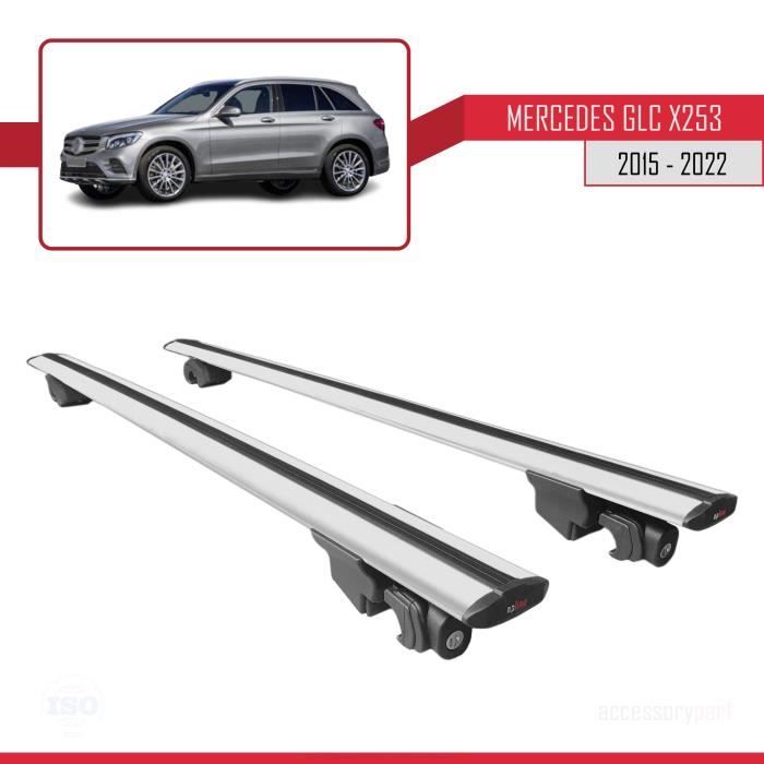 Pour Mercedes GLC X253 2015-2022 HOOK Barres de Toit Railing Porte-Bagages de voiture Avec verrouillable Alu Gris