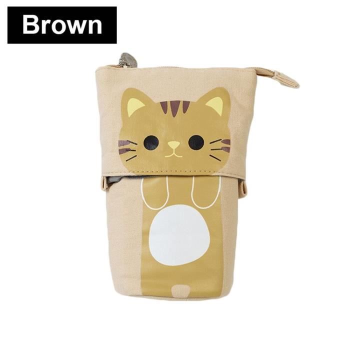 2 Pièces Trousse à Crayons Velours Côtelé, Grande Capacité