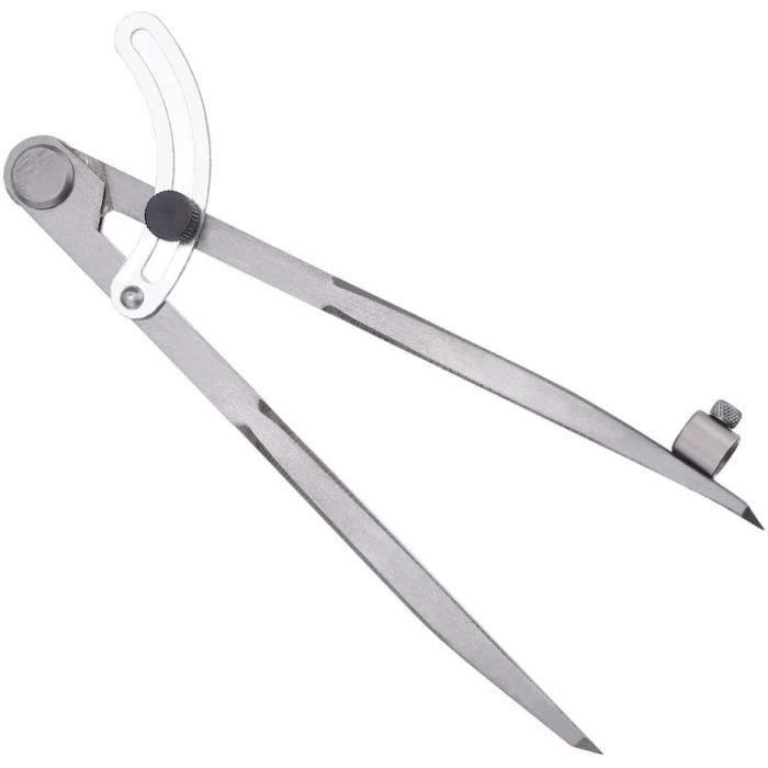 Compas Professionnel 200mm - Acier Carbone, Précision - Akozon - Dessin/Marquage/Métal/Cuir