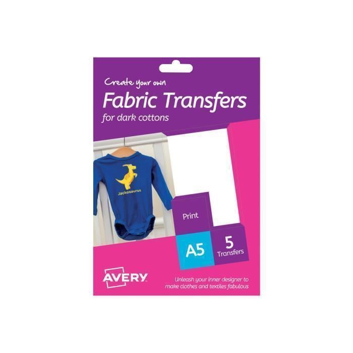 Avery Create your Own Fabric Transfers Blanc A5 (148 x 210 mm) 5