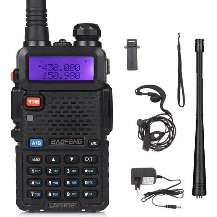 Baofeng Talkie-walkie UV-5R 65 MHz ~ 108 MHz VHF/UHF LED Double Bande FM128  Canaux Bidirectionnels Radio Portable - Cdiscount Téléphonie