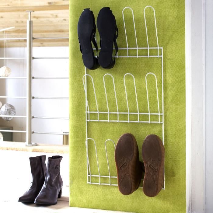 Porte Chaussures A Fixer 6 Paires Blanc Achat Vente Meuble A