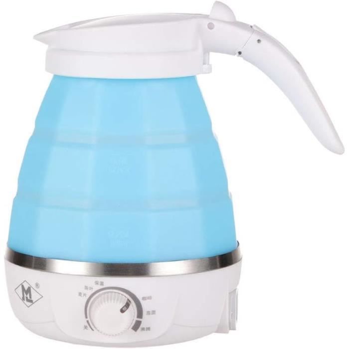 Bouilloire Pliable Silicone 600 Ml – Mini Bouilloire Voyage Avec 2 Gobelets, Inox 304 Bouilloire Camping Acier Inox