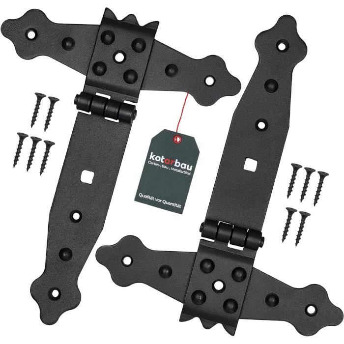 Lot De 2 Bandes D'Angle (Charnières) Pour Volet - KeyMet 250 X 225 Mm - Acier Noir