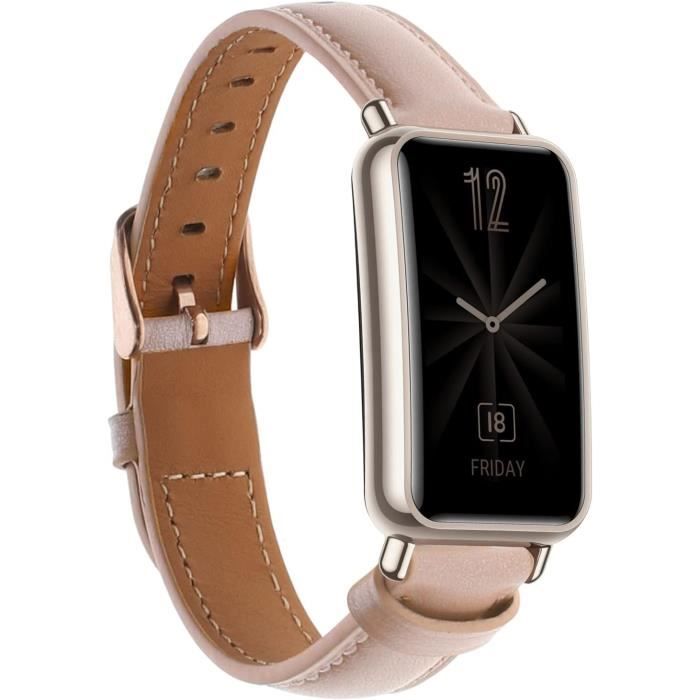 Bracelet Cuir Floral Compatible Fitbit Inspire 3 – Fermoir Inox, Taille Ajustable 14–20,3 Cm